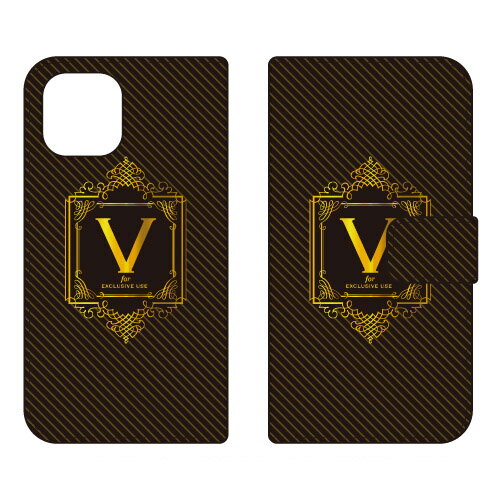 樂天商城 - 手帳型スマートフォンケース Cf LTD ラグジュアリー イニシャル アルファベット V （ゴールドイエロー） iPhone 12 Apple Coverfull アップル iphone12 iphone12 ケース iphone12 カバー アイフォーン12 ケース アイフォーン12 カバー 送料無料