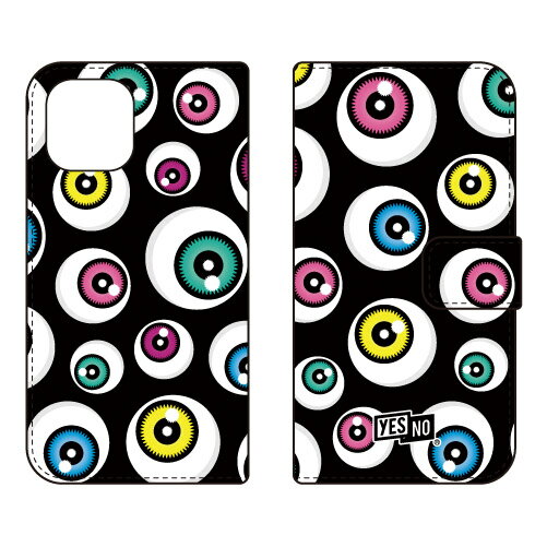 手帳型スマートフォンケース アイズ ブラック iPhone 12 Apple YESNO イエスノー 受注生産 スマホケース 手帳型ケース アップル iphone12 iphone12 ケース iphone12 カバー アイフォーン12 ケース アイフォーン12 カバー 送料無料