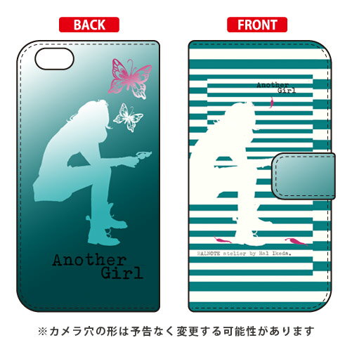 手帳型スマートフォンケース Hal Ikeda 「アナザーガール・ストライプ2・ターコイズグリーン」 iPhone 6s Apple SECOND SKIN iphone6s ケース iphone6s カバー iphone 6s ケース iphone 6s カバー アイフォーン6s ケース アイフォーン6s 送料無料