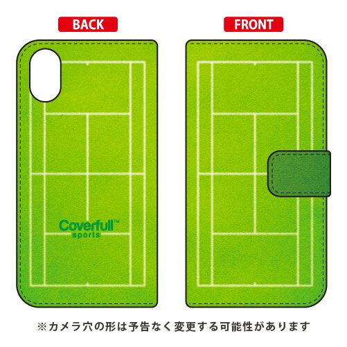 手帳型スマートフォンケース テニスコート グリーン iPhone XS Max Apple Coverfull iphoneXS Max ケース iphoneX...
