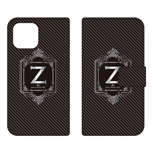 手帳型スマートフォンケース Cf LTD ラグジュアリー イニシャル アルファベット Z (シルバーグレー) iPhone14 Plus(6.7インチ) Coverfulliphone 14 plus フィルム ケース iphone 14 plus ケース iphone 14 plus 本体 保護 iphone 14 plus ケース カード 送料無料
