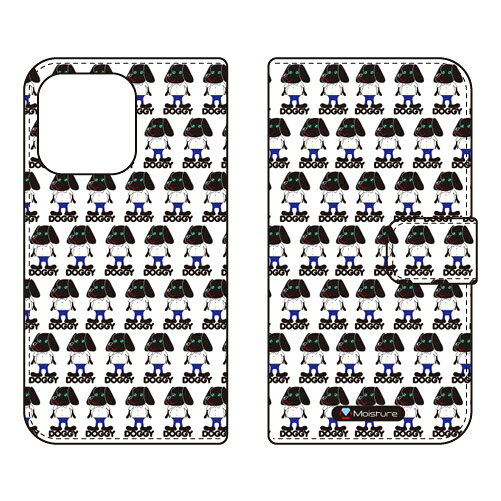 手帳型スマートフォンケース Moisture 「Doggy Runnin Pattern」 iPhone 13 Pro Max Apple SECOND SKIN iphone13promax ケース iphone13promax カバー アイフォーン13プロマックス ケース アイフォーン13プロマックス カバー アイフォン 13 送料無料