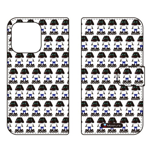 手帳型スマートフォンケース Moisture 「Doggy Runnin Pattern」 iPhone 13 Pro Apple SECOND SKIN スマホケース 手帳型ケース iphone13pro ケース iphone13pro カバー アイフォーン13プロ ケース アイフォーン13プロ カバー アイフォン 13プロ 送料無料