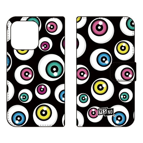 手帳型スマートフォンケース アイズ ブラック iPhone 13 Pro Apple YESNO 受注生産 スマホケース 手帳型ケース アップル iphone13 pro iphone13 pro ケース iphone13 pro カバー アイフォーン13プロ ケース アイフォーン13プロ カバー 送料無料