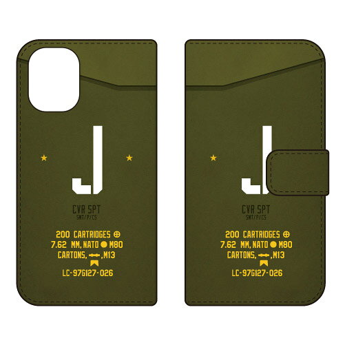 樂天商城 - 手帳型スマートフォンケース Cf LTD ミリタリー イニシャル アルファベット J （カーキ） iPhone 16 Plus Coverfull ケース カバー スマホケース 送料無料 耐衝撃 プリント 保護 衝撃吸収