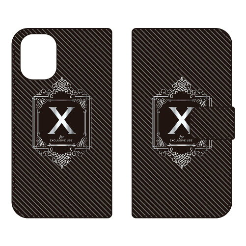 乐天商城 - 手帳型スマートフォンケース Cf LTD ラグジュアリー イニシャル アルファベット X （シルバーグレー） iPhone 16 Plus Coverfull ケース カバー スマホケース 送料無料 耐衝撃 プリント 保護 衝撃吸収