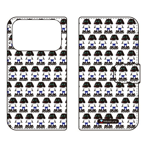 手帳型スマートフォンケース Moisture 「Doggy Runnin Pattern」 iPhone 17 Pro SECOND SKIN ケース カバー スマホケース 送料無料 耐衝撃 プリント 保護 衝撃吸収