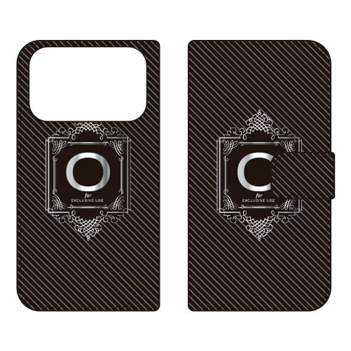 樂天商城 - 手帳型スマートフォンケース Cf LTD ラグジュアリー イニシャル アルファベット O （シルバーグレー） iPhone 17 Pro Coverfull ケース カバー スマホケース 送料無料 耐衝撃 プリント 保護 衝撃吸収