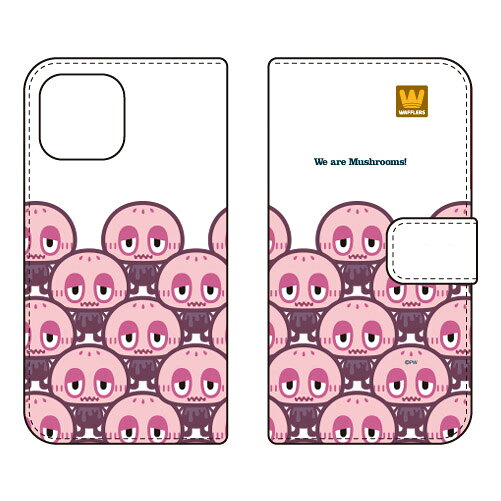 手帳型スマートフォンケース 「mushrooms」 design by PansonWorks iPhone 13 Apple SECOND SKIN セカンドスキン 受注生産 スマホケース 手帳型ケース iphone13 ケース iphone13 カバー アイフォーン13 ケース アイフォーン13 カバー アイフォン 13 送料無料