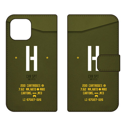 Rakuten - 手帳型スマートフォンケース Cf LTD ミリタリー イニシャル アルファベット H （カーキ） iPhone 13 Apple Coverfull 手帳型ケース アップル iphone13 iphone13 ケース iphone13 カバー アイフォーン13 ケース アイフォーン13 カバー 送料無料