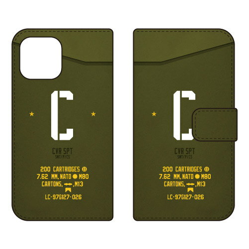 樂天商城 - 手帳型スマートフォンケース Cf LTD ミリタリー イニシャル アルファベット C （カーキ） iPhone14 (6.1インチ) Coverfulliphone 14 ケース iphone 14 本体 保護 iphone 14 カバー iphone 14 スマホケース iphone 14 スマホカバー iphone 14 フィルム 送料無料