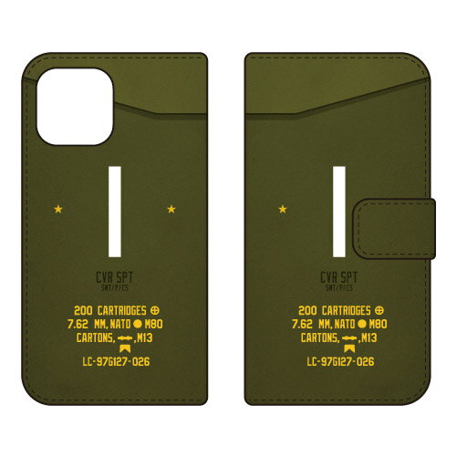 Rakuten - 手帳型スマートフォンケース Cf LTD ミリタリー イニシャル アルファベット I （カーキ） iPhone14 (6.1インチ) Coverfulliphone 14 ケース iphone 14 本体 保護 iphone 14 カバー iphone 14 スマホケース iphone 14 スマホカバー iphone 14 フィルム 送料無料