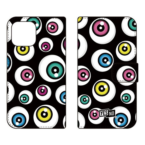 手帳型スマートフォンケース アイズ ブラック iPhone14 (6.1インチ) YESNOiphone 14 ケース iphone 14 本体 保護 iphone 14 カバー iphone 14 スマホケース iphone 14 スマホカバー iphone 14 フィルム 送料無料