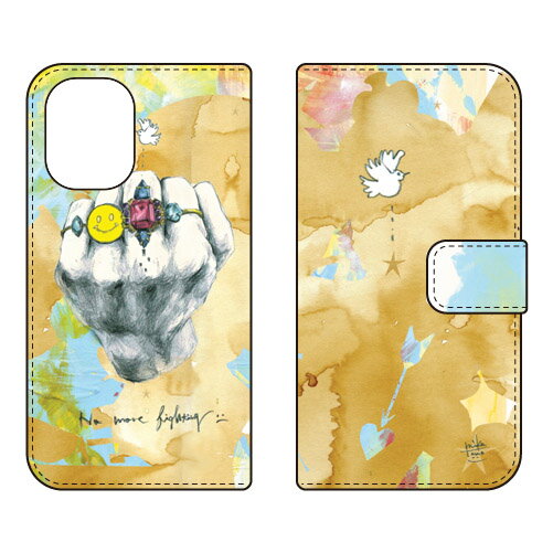 乐天商城 - 手帳型スマートフォンケース MIKATAMO 「No more fighting」 iPhone 16 SECOND SKIN ケース カバー スマホケース 送料無料 耐衝撃 プリント 保護 衝撃吸収