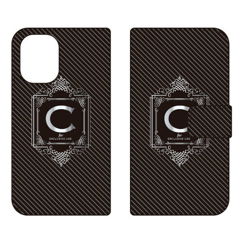 樂天商城 - 手帳型スマートフォンケース Cf LTD ラグジュアリー イニシャル アルファベット C （シルバーグレー） iPhone 16 Coverfull ケース カバー スマホケース 送料無料 耐衝撃 プリント 保護 衝撃吸収