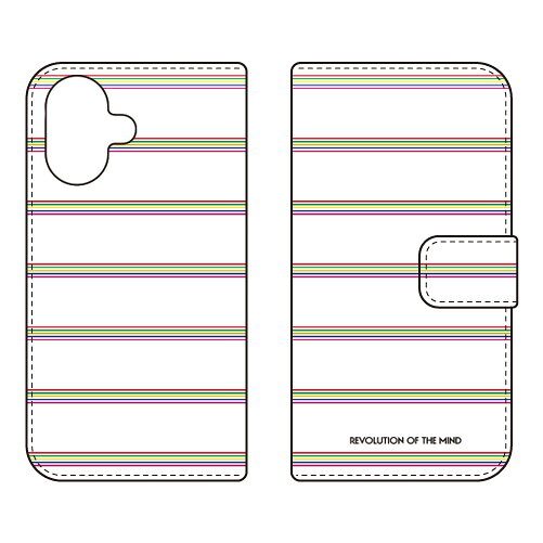 手帳型スマートフォンケース Multi border ホワイト design by ROTM iPhone 17 Apple SECOND SKIN iphone17 ケース iphone17 カバー iPhone 17 ケース iPhone 17 カバー アイフォーン17 ケース アイフォーン17 カバー アイフォン17 ケース 送料無料
