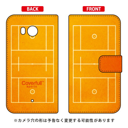 手帳型スマートフォンケース 男子ラクロスコート オレンジ HTC U11 HTV33・601HT au・SoftBank・MVNOスマホ（SIMフリー端末） Coverfull htc u11 ケース htc u11 カバー htv33 ケース htv33 カバー 601ht ケース 601ht カバー htcu11 送料無料