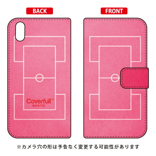 手帳型スマートフォンケース ドッジボールコート ピンク Qua phone QZ KYV44・DIGNO A・おてがるスマホ01 au・MVNOスマホ(SIMフリー端末) Coverfull qua phone qz ケース qua phone qz カバー kyv44 ケース kyv44 カバー digno a ケース digno 送料無料