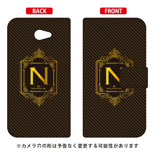 Rakuten - 手帳型スマートフォンケース Cf LTD ラグジュアリー イニシャル アルファベット N （ゴールドイエロー） BASIO4 KYV47・かんたんスマホ2・2+ A001KC・A201KC au・Y!mobile Coverfull kyv47 カバー kyv47 ケース basio カバー basio ケース basio kyv47 送料無料