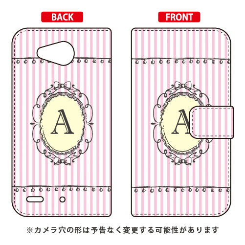 手帳型スマートフォンケース Cf LTD イニシャル アルファベット A （ピンク） Qua phone PX LGV33 au Coverfull qua phone px ケース qua phone px カバー lgv33 ケース lgv33 カバー lgv33ケース lgv33カバー キュアフォン ケース 送料無料
