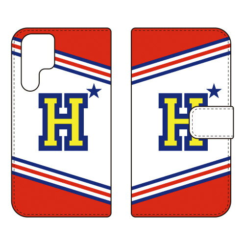 手帳型スマートフォンケース Cf LTD チア イニシャル アルファベット H （レッド） Galaxy S22 Ultra SCG14 SC-52C au・docomo Coverfullau scg14 sc-52c ケース scg14 sc-52c カバー galaxy s22ウルトラ ケース galaxy s22ウルトラ カバー 送料無料