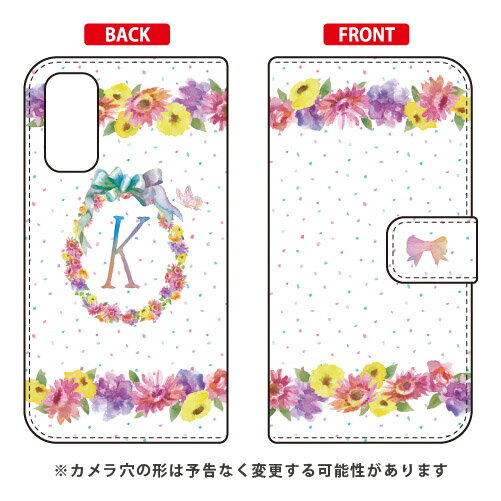 手帳型スマートフォンケース Cf LTD イニシャル パステルフラワー K Galaxy S20 5G SCG01・SC-51A au・docomo Coverfull scg01 sc-51a カバー scg01 sc-51a ケース galaxy s20 5g ケース galaxy s20 5g scg01 sc-51a ケース ギャラクシーS20 5G 送料無料
