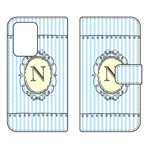 手帳型スマートフォンケース Cf LTD イニシャル アルファベット N （サックス） Galaxy S20 Ultra 5G SCG03 au Coverfull au scg03 ケース scg03 カバー galaxy s2 ケース galaxy s2 カバー ギャラクシー s2 ケース ギャラクシー s2 カバー 送料無料