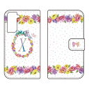 手帳型スマートフォンケース Cf LTD イニシャル パステルフラワー X Galaxy S21 5G SCG09・SC-51B au・docomo Coverfull galaxy s21 5g scg09 sc-51b ケース galaxy s21 5g scg09 sc-51b カバー scg09 sc-51b ケース scg09 sc-51b カバー 送料無料(2)