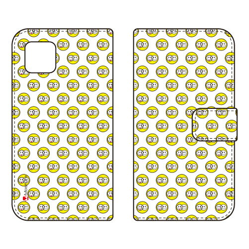 手帳型スマートフォンケース Moisture 「SMILE DOT 1」 AQUOS sense5G SHG03・SH-53A・A004SH・SH-M17・AQUOS sense4 SH-41A・SH-M15・AQUOS sense4 lite au・docomo・楽天モバイル・MVNOスマホ（SIMフリー端末） SECOND SKIN 送料無料