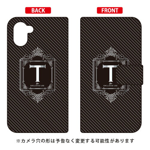 手帳型スマートフォンケース Cf LTD ラグジュアリー イニシャル アルファベット T (シルバーグレー) AQUOS R3 SHV44・SH-04L・808SH au・docomo・SoftBank Coverfull shv44 sh-04l 808shカバー shv44 sh-04l 808shケース aquos r3 送料無料
