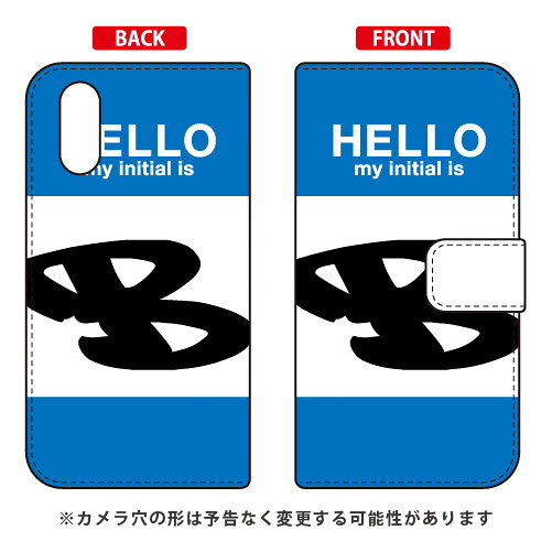 樂天商城 - 手帳型スマートフォンケース Cf LTD ハロー イニシャル アルファベット B （ブルー） AQUOS sense3 plus SHV46 au・SoftBank・MVNOスマホ（SIMフリー端末）・楽天モバイル Coverfullau shv46 カバー shv46 ケース aquos sense3plus shv46 カバー aquos 送料無料
