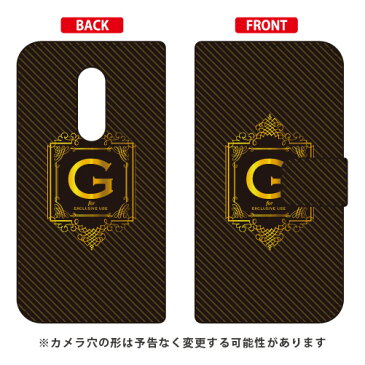 【送料無料】 手帳型スマートフォンケース Cf LTD ラグジュアリー イニシャル アルファベット G (ゴールドイエロー) / for AQUOS zero2 SHV47・SH-01M・SH-M13/au・docomo・SoftBank 【Coverfull】au shv47 sh-01m カバー shv47 sh-01m ケース aquos zero2