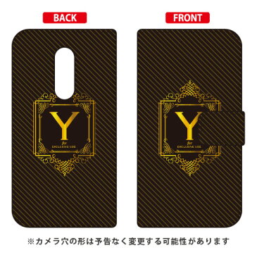【送料無料】 手帳型スマートフォンケース Cf LTD ラグジュアリー イニシャル アルファベット Y (ゴールドイエロー) / for AQUOS zero2 SHV47・SH-01M・SH-M13/au・docomo・SoftBank 【Coverfull】au shv47 sh-01m カバー shv47 sh-01m ケース aquos zero2