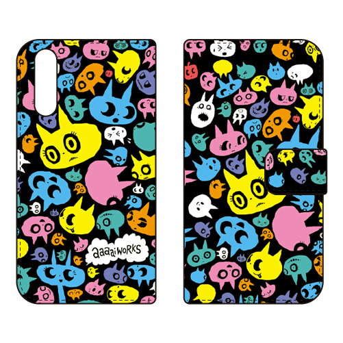 手帳型スマートフォンケース aaaaiWORKS 「ねこちゃん（ネオン）」 Xperia 10 II