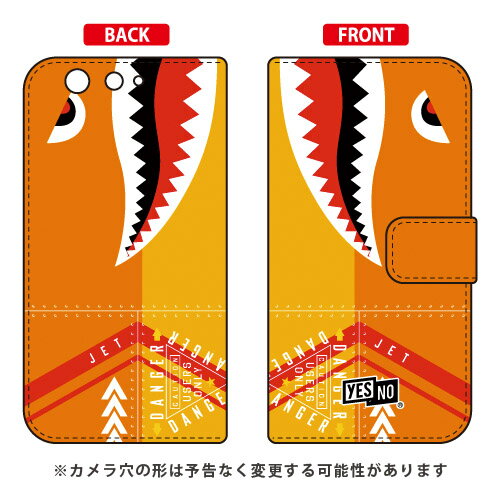 手帳型スマートフォンケース シャーク イエロー arrows SV F-03H・M03・M04・M04 PREMIUM・TONE m17 docomo・MVNOスマホ(SIMフリー端末) YESNO arrows sv f-03h ケース arrows sv f-03h カバー f-03hケース f-03hカバー 送料無料