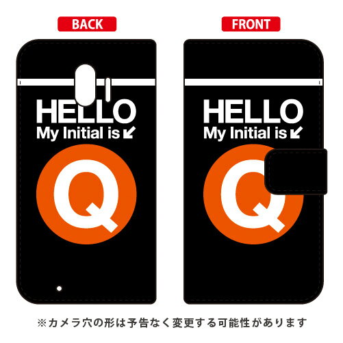 手帳型スマートフォンケース Cf LTD サブウェイ イニシャル アルファベット Q （オレンジ） らくらくスマートフォン me F-03K docomo Coverfull ドコモ らくらくスマートフォンme ケース らくらくスマートフォンme カバーf-03k ケース f-03k 送料無料