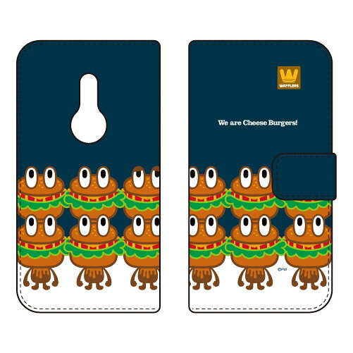 手帳型スマートフォンケース 「cheese burgers」 design by PansonWorks arrows Be4 Plus F-41B・BZ02 docomo・MVNOスマホ（SIMフリー端末） SECOND SKIN f-41b ケース f-41b カバー arrows be4 plus f-41b ケース arrows be4 plus f-41b カバー 送料無料