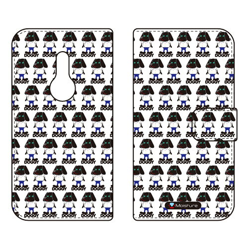 手帳型スマートフォンケース Moisture 「Doggy Runnin Pattern」 arrows Be4 Plus F-41B・BZ02 docomo・MVNOスマホ（SIMフリー端末） SECOND SKIN f-41b ケース f-41b カバー arrows be4 plus f-41b ケース arrows be4 plus f-41b カバー 送料無料
