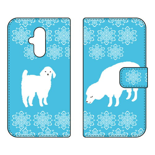 乐天商城 - 手帳型スマートフォンケース Cf LTD ほっこりひつじ （BLUE） らくらくスマートフォン F-52B docomo Coverfull らくらくスマートフォン f-52b ケース らくらくスマートフォン f-52b カバー らくらく スマホ ケース らくらく スマホ カバー f52b ケース 送料無料