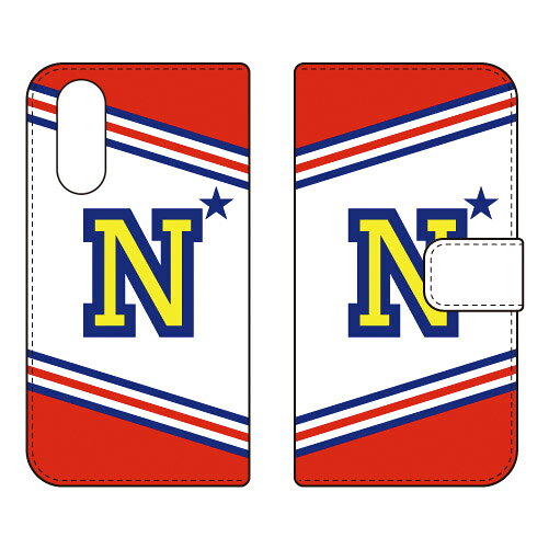 乐天商城 - 手帳型スマートフォンケース Cf LTD チア イニシャル アルファベット N （レッド） arrows We2 F-52E FCG02 A402FC Coverfull ケース カバー スマホケース 送料無料 耐衝撃 プリント 保護 衝撃吸収