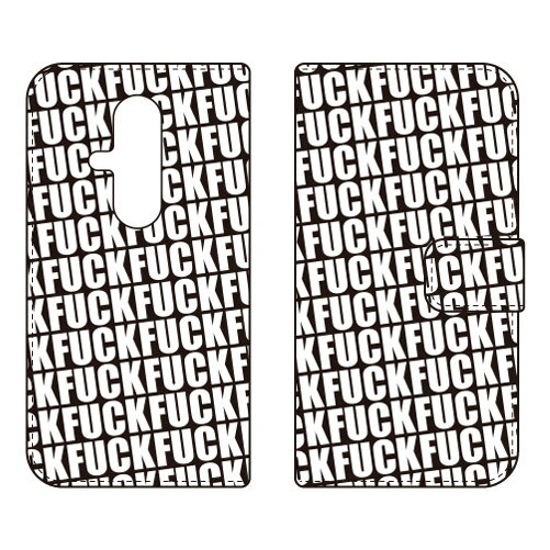 樂天商城 - 手帳型スマートフォンケース Cf LTD FUCKパターン ブラック らくらくスマートフォン F-53E Coverfull ケース カバー スマホケース 送料無料 耐衝撃 プリント 保護 衝撃吸収