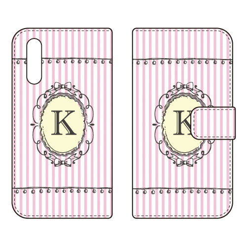 手帳型スマートフォンケース Cf LTD イニシャル アルファベット K (ピンク) LG VELVET L-52A docomo Coverfull l-52a ケース l-52a カバー lg velvet l-52a ケース lg velvet l-52a カバー lg l-52a ケース lg l-52a カバー スマホカバー 送料無料