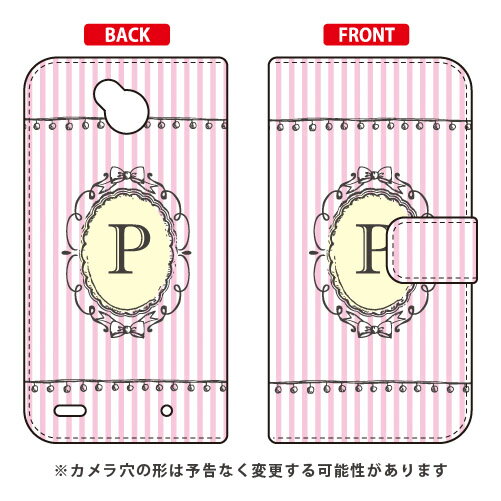 手帳型スマートフォンケース Cf LTD イニシャル アルファベット P （ピンク） Disney Mobile on docomo DM-02H docomo Coverfull dm-02h ケース ディズニー dm-02h カバー ディズニー dm-02h スマホケース dm-02h スマホカバー dm02h 送料無料