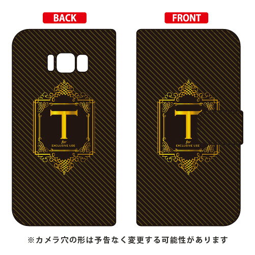 手帳型スマートフォンケース Cf LTD ラグジュアリー イニシャル アルファベット T （ゴールドイエロー） Galaxy S8 SC-02J・SCV36 docomo・au Coverfull galaxy s8 ケース galaxy s8 カバー ギャラクシーs8 ケース ギャラクシーs8 カバー 送料無料