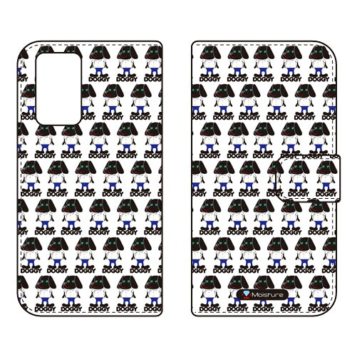 手帳型スマートフォンケース Moisture 「Doggy Runnin Pattern」 Galaxy A52 5G SC-53B docomo SECOND SKIN sc53b ケース sc53b カバー galaxy a52 5g sc-53b ケース galaxy a52 5g sc-53b カバー galaxy a52 5g ケース galaxy a52 5g カバー 送料無料