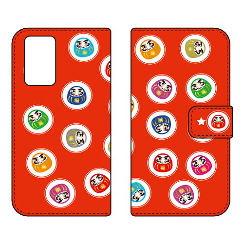 手帳型スマートフォンケース Cf LTD だるま コロコロ Galaxy A52 5G SC-53B docomo Coverfull 手帳型ケース sc53b ケース sc53b カバー galaxy a52 5g sc-53b ケース galaxy a52 5g sc-53b カバー galaxy a52 5g ケース galaxy a52 5g カバー 送料無料