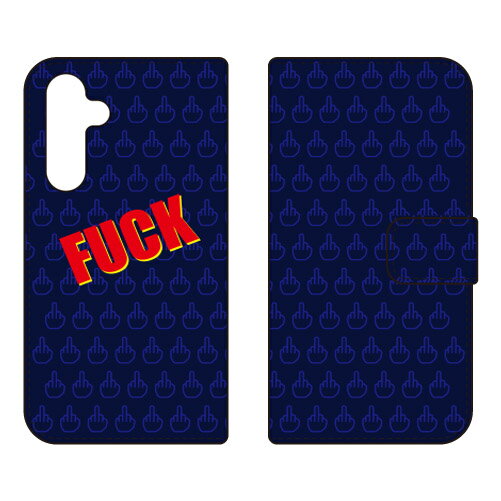 乐天商城 - 手帳型スマートフォンケース Cf LTD FUCK ネイビー Galaxy A55 5G SC-53E SCG27 Coverfull ケース カバー スマホケース 送料無料 耐衝撃 プリント 保護 衝撃吸収