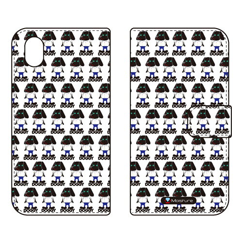 手帳型スマートフォンケース Moisture 「Doggy Runnin Pattern」 Galaxy A22 5G SC-56B docomo SECOND SKIN 手帳型ケース galaxy a22 sc-56b ケース galaxy a22 sc-56b カバー galaxy a22 ケース galaxy a22 カバー ギャラクシーエー22ケース 送料無料