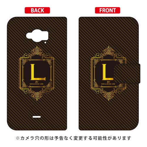 手帳型スマートフォンケース Cf LTD ラグジュアリー イニシャル アルファベット L （ゴールドイエロー） Disney Mobile on docomo SH-02G docomo Coverfull sh02g カバー sh02g ケース disney mobile on docomo sh-02g ケース 送料無料