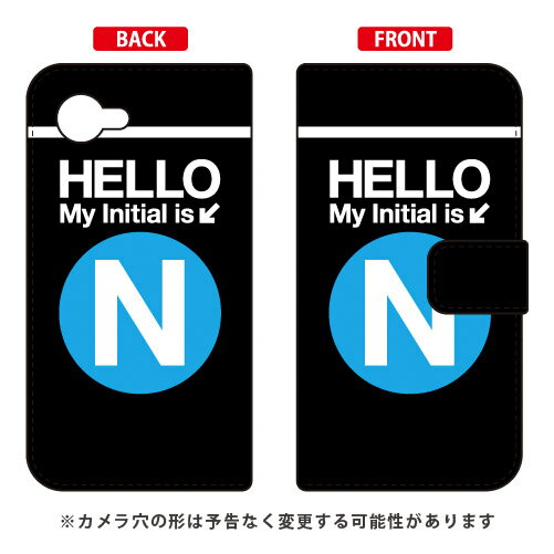 手帳型スマートフォンケース Cf LTD サブウェイ イニシャル アルファベット N （サックス） AQUOS Compact SH-02H・AQUOS mini SH-M03 docomo・MVNOスマホ（SIMフリー端末） Coverfull aquos zeta sh-02h ケース aquos zeta 送料無料